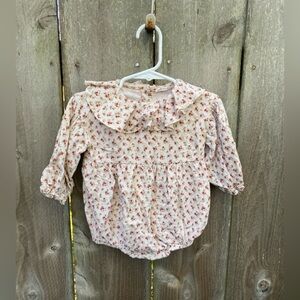 Bunnytail Korean Floral Smocked Baby Blouse 24M Cottagecore Peter Pan Collar